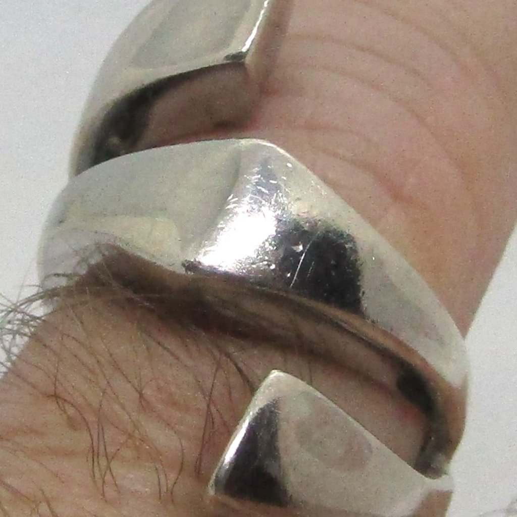 Pianegonda 925 Sterling Silver Unique Wide Modernist Ring Size 8.5